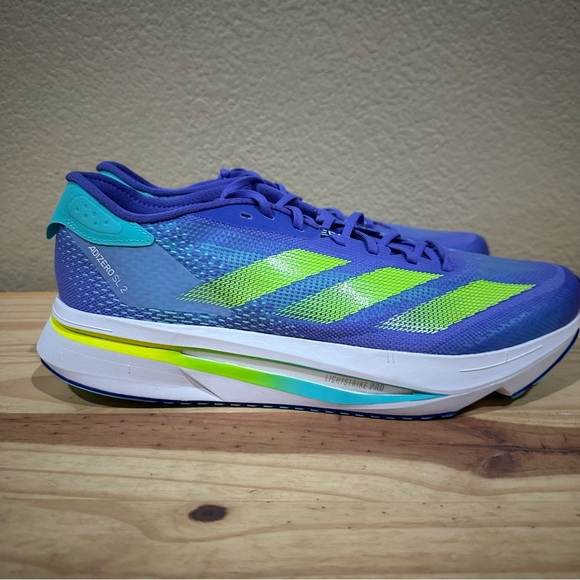 adidas Adizero SL2 M Cobalt Blue Lucid Lemon Blue Spark Men Running Shoes IE3396 - Picture 5 of 11